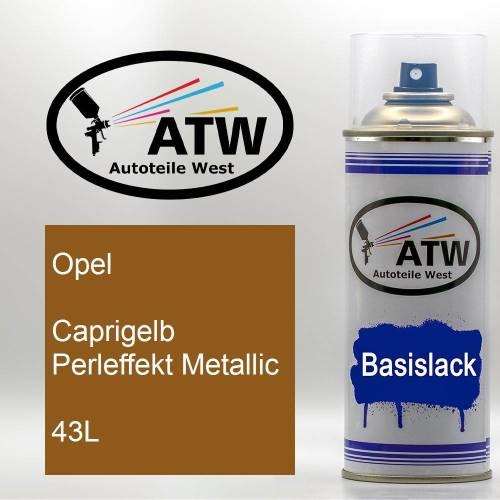 Opel, Caprigelb Perleffekt Metallic, 43L: 400ml Sprühdose, von ATW Autoteile West.